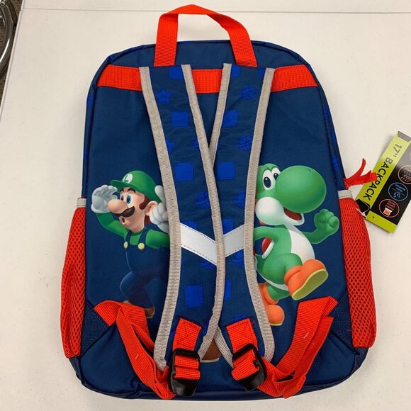 Nintendo Super Mario Bros 17" Large Backpack for Kids Luigi Mario - Picture 5 of 10